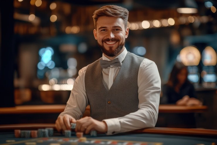 Live blackjack table interface on suster123 apk showing dealer and bet layout